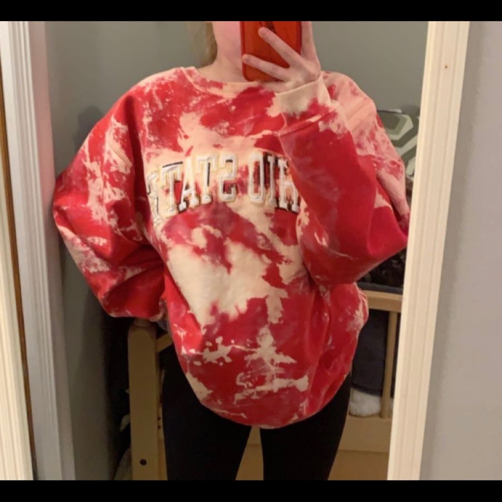 Bleached Ohio State sweatshirt.